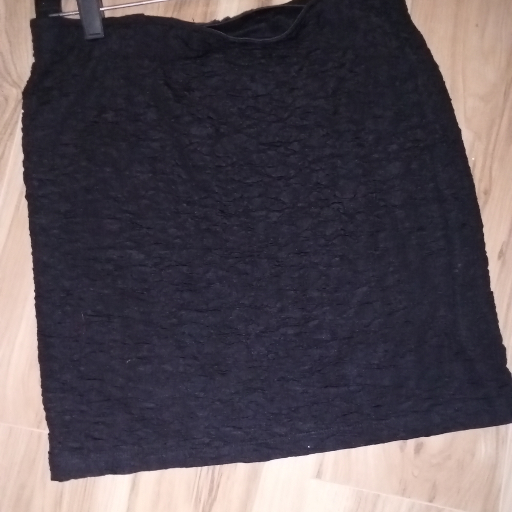 Forever 21 Women's Black Ribbed Textured Pencil Mini Skirt
